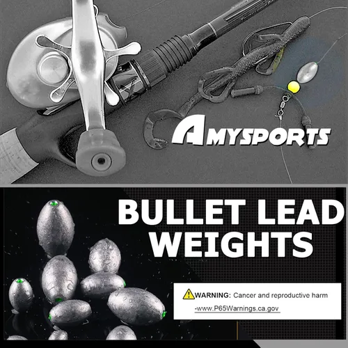 Miniatura 2 de AMYSPORTS Kit de pesos de pesca con plomo y huevo, pesos de caída, plomada, aparejos de fundición de agua salada, juego de fregaderos de pesca