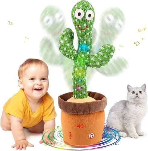 Miniatura 16 de Juguete de cactus que habla bailando, juguete de cactus que imita el canto del bebé, repite lo que dices, juguetes musicales interactivos para niños