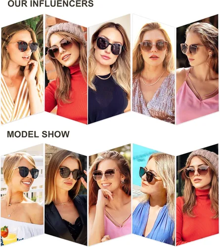 Miniatura 3 de SOJOS Gafas de sol clásicas redondas de gran tamaño para mujeres y hombres