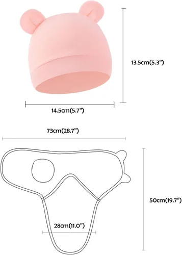 Miniatura 2 de Juego de saco de dormir para bebé con gorro para bebés de 0 a 3 meses, paquete de 3 unidades, algodón suave para recién nacidos, para niñas y niños