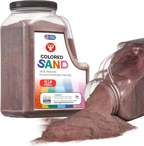 Miniatura 43 de Hygloss Arena de colores para manualidades – Botella de 1 libra, magenta – Juegos de arte de arena fina y colorida vibrante para niños – Actividades
