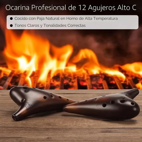 Miniatura 5 de Forest Whisper" 12 Agujero Ocarina Clásico strawfire obra maestra Colleccionable, alto C, recomendado por Tienda propietario OcarinaWind® Natural