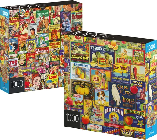 Miniatura 8 de Juego de 2 rompecabezas de 1000 piezas, para adultos, familias y niños a partir de 8 años. Botellas de perfume y botellas de cerveza artesanal