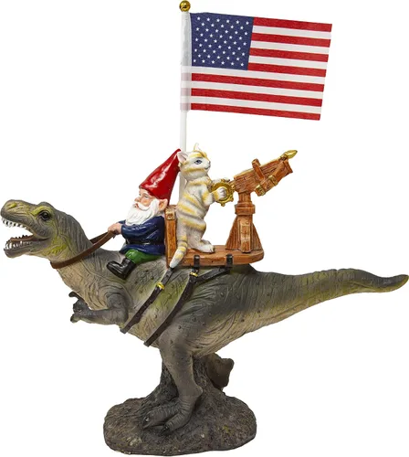 Miniatura 4 de Funny Guy Mugs Estatua de gnomo de jardín - T-Rex Fellowship - Escultura de gnomo de jardín para interiores y exteriores para patio, patio o césped