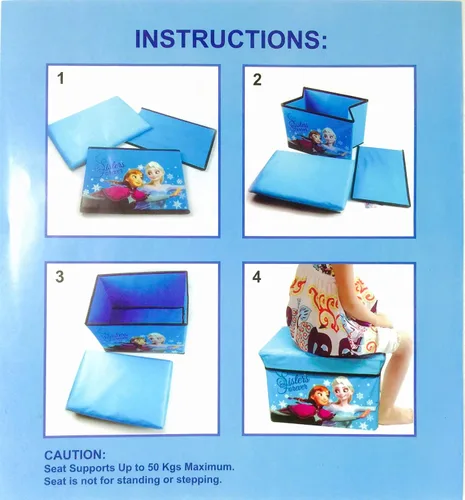 Miniatura 3 de Frozen. Princess Elsa Anna & Olaf - Caja de almacenamiento plegable y taburete (rosa intenso)