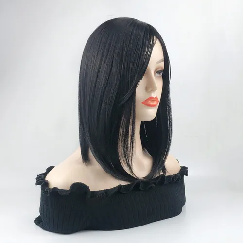 Miniatura 2 de Parte libre de una pieza de clip en la parte superior de 13.8 in, base de seda súper suave, peluca para la frente con flequillo, recta, repuesto