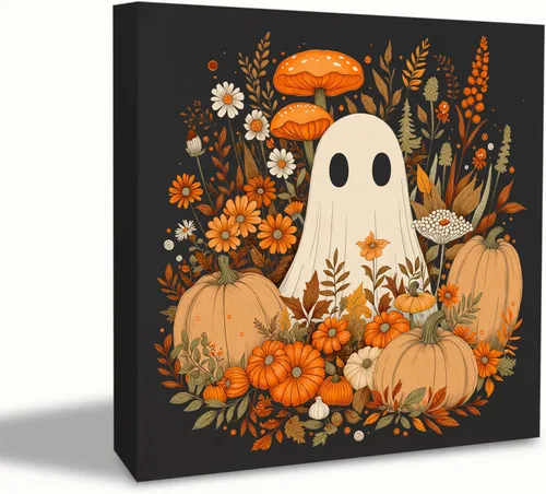 Miniatura 7 de KEUSPI Letrero de madera de fantasma de Halloween occidental, decoración del hogar, decoraciones de Halloween occidentales, lindo vaquero fantasma