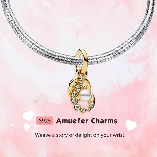 Miniatura 63 de Amufer S925 Charms for Women, compatible with Pandora Bracelets and Necklaces, Jewelry Gift