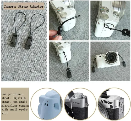 Miniatura 6 de VKO Conector de liberación rápida de correa de cámara de 0.591 in, Negro