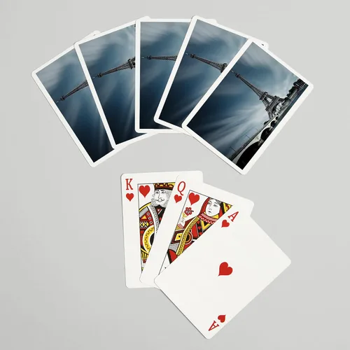 Miniatura 7 de Lantern Press París, Francia, Torre Eiffel (52 cartas de juego, baraja de cartas de tamaño póquer con comodines)