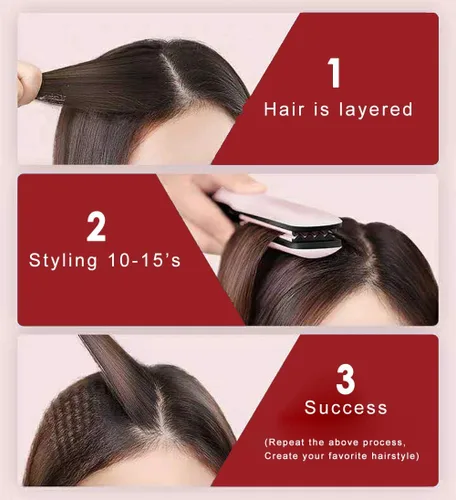 Miniatura 4 de MBHAIR Plancha de cerámica para dar volumen al peinado esponjoso, plancha de pelo de corrugación, plancha de pelo de cerámica antiestática