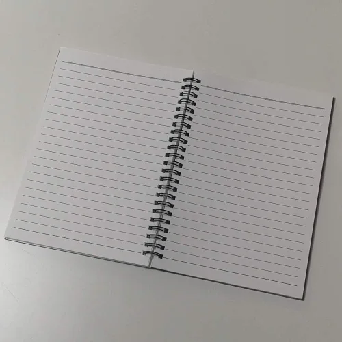 Miniatura 4 de YUREE Cuaderno con espiral forrado, tamaño A5, papel grueso de 3.53 oz/m² y tapa dura de estraza, 60 hojas (120 páginas), 8.4 x 6 pulgadas, gris