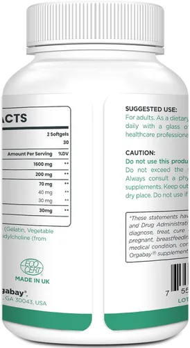 Miniatura 3 de Orgabay Fitosoma liposomal de quercetina 1600 mg,Bromelina 200mg,Zinc 30mg,Vitamina C cúrcuma 40 mg,La absorción más alta,Complejo de quercetina