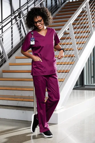 Miniatura 6 de Top de uniforme médico bordado con bordado para añadir tu logo de texto, iniciales de monograma, para mujer