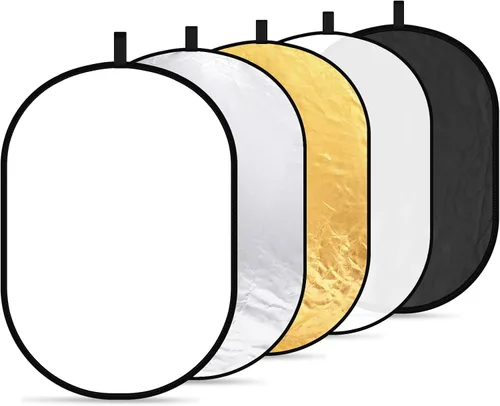 NEEWER Reflectores de luz de 80x120cm para fotografía de 31"x47", portátiles 5 en 1 plegables con bolsa - Difusor translúcido, plateado, dorado,