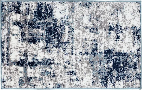 Miniatura 2 de Rugshop Alfombra abstracta azul envejecida moderna inspirada en estilo bohemio para entrada, cocina y baño, 2 x 3 pies