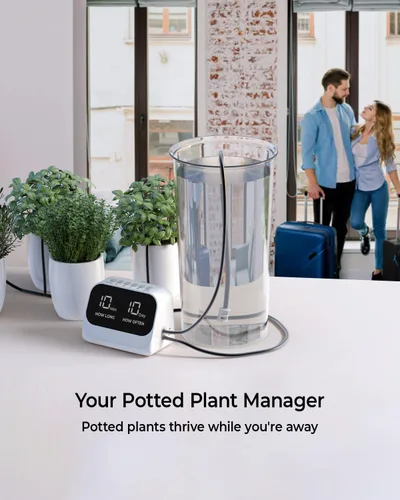 Miniatura 6 de Sistema de riego automático para plantas en maceta, agua de plantas, kit de riego por goteo de bricolaje con temporizador inteligente, pantalla LED