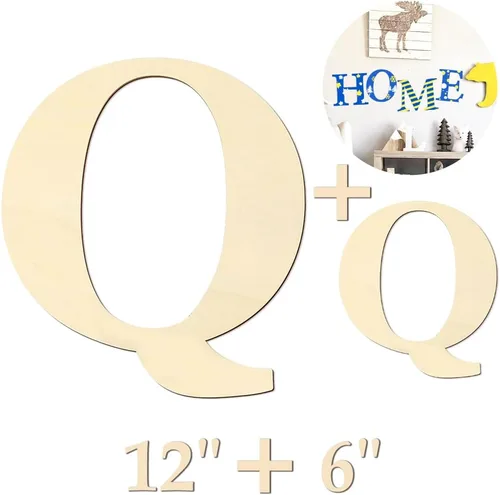 Miniatura 6 de Letras de madera de 12 y 6 pulgadas para proyectos de manualidades, decoración de pared, decoración del hogar y fiesta de cumpleaños, decoración