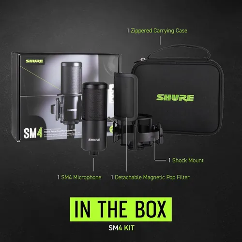 Miniatura 2 de Kit de Micrófono de Grabación de Estudio Shure SM4, Micrófono de Condensador XLR para Estudio en Casa con Audio Listo para Mezcla - Construcción
