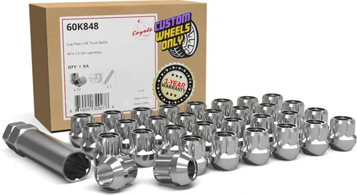 Miniatura 18 de Wheel Accessories Parts 24 piezas M14x1.5 14x1.5 rosca Bulge Bellota 1.90" tuercas largas negras 3/4" 0.748 in hexagonales para Chevy Silverado GMC