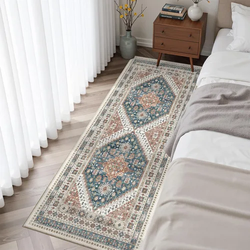 Miniatura 721 de Madane Tapete lavable de 2 x 10 pies para pasillo, cocina, recibidor, clásico, suave, antideslizante para interiores, casa de campo, baño, sala