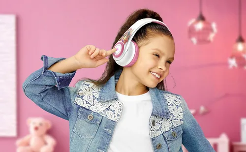 Miniatura 5 de eKids Disney Princess - Auriculares Bluetooth con EZ Link+, auriculares inalámbricos con micrófono y cable de audio, auriculares para niños