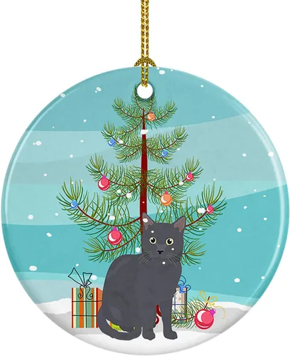 Miniatura 27 de Caroline's Treasures Adorno de cerámica con texto en inglés "Merry Christmas" para colgar en el árbol de Navidad, decoración para el hogar, Navidad