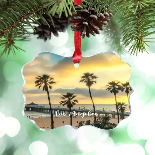 Miniatura 25 de Miami Florida, Estados Unidos, decoración de árbol de Navidad, recuerdos de ciudad de campo, recuerdos personalizados de Navidad 2023, decoración