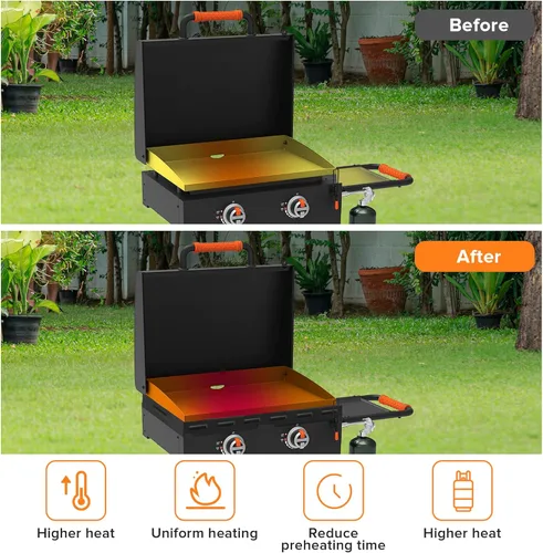 Miniatura 5 de Protectores de viento para parrilla Blackstone de 22 pulgadas, pantalla magnética de acero inoxidable para parrilla Blackstone, accesorios