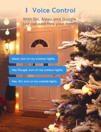 Miniatura 2 de meross Enchufe inteligente para exteriores compatible con Apple HomeKit, Siri, Alexa, Google Assistant y SmartThings, toma impermeable
