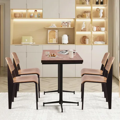 Miniatura 7 de LOKKHAN Sillas de comedor, sillas vintage de madera de metal para el hogar, desayuno, cafetería, taburete de respaldo, silla de estudio, sillas