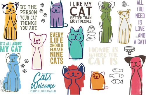Miniatura 2 de Taza de viaje Tervis con frases de gatos hecha en Estados Unidos de doble pared aislada mantiene las bebidas frías y calientes, 16 onzas, Clásico
