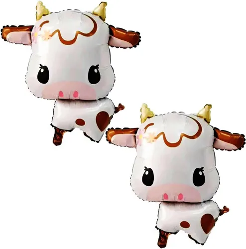 Globos de vaca lindo globo de papel de aluminio, ideal para baby shower, cumpleaños y decoración de fiesta temática de animales de granja (2 2Cow