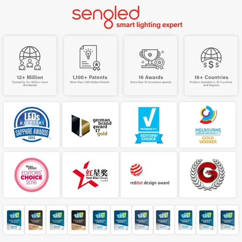Miniatura 9 de Sengled Foco de luz, emparejamiento automático S1 con dispositivos Alexa, cambio de color, luz inteligente que funciona, iluminación inteligente