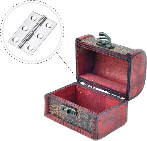 Miniatura 4 de Boao 16 bisagras de puerta pequeñas de acero inoxidable plegables a tope para muebles del hogar, herrajes para puerta de gabinete de piano con 96