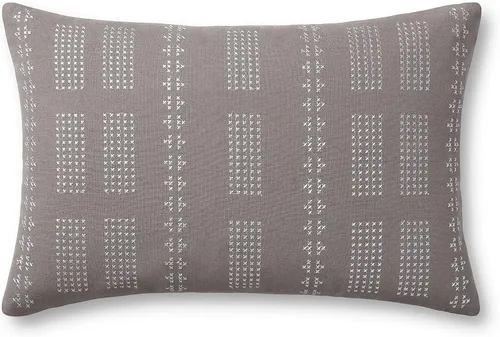 Loloi Jean Stoffer x William Collection PJS0007 - Funda con almohada de plumón (13 x 21 pulgadas), color gris