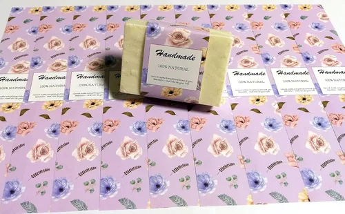 Miniatura 24 de Cinta de papel de envoltura para barra de jabón casera 20 piezas (horizontal - rosa claro)