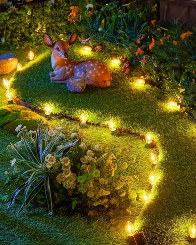 Miniatura 8 de Luces LED vintage C9 de Navidad, cadena de luces C9 de 25 pies con 25 bombillas LED C9 de plástico, luces impermeables conectables al aire libre