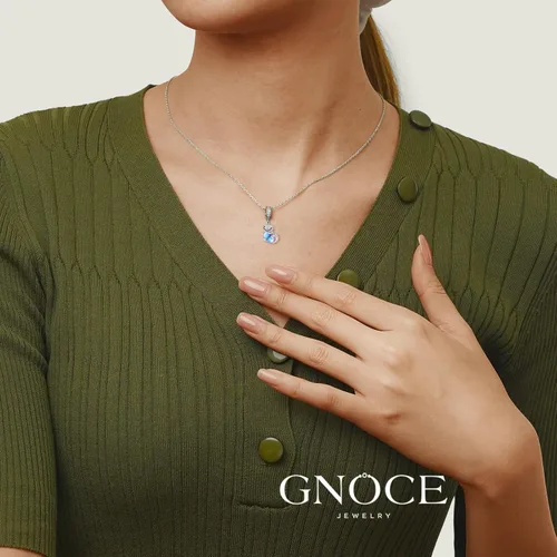 Miniatura 5 de GNOCE Colgante de plata de ley 925 con diseño de lagarto abraza piedra lunar para mujer, regalo de joyería para mujeres, esposa, cadena