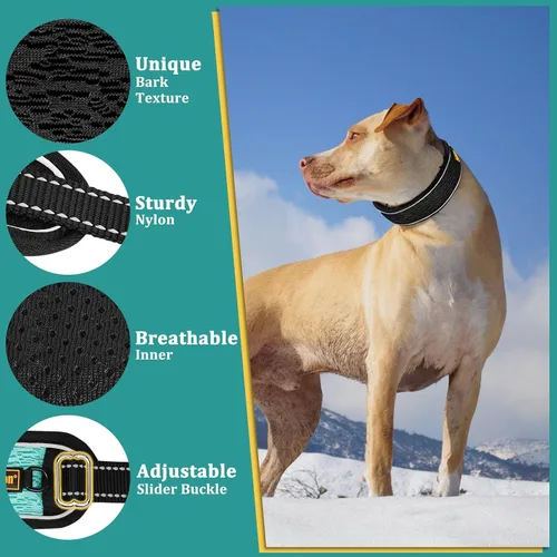 Miniatura 4 de Mayerzon Martingale - Collar antitirones para perros grandes y medianos, Pitbull Pastor alemán rottweilers, patentado reflectante anti tirones, Negro