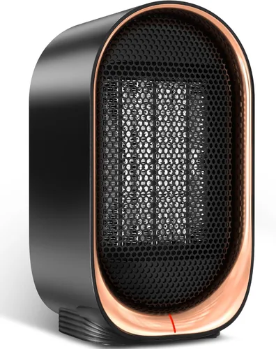 Miniatura 8 de Calentador de espacio, calentador portátil para uso en interiores, calentadores eléctricos pequeños con protección contra sobrecalentamiento y Negro