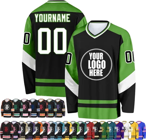 Miniatura 22 de Camiseta de hockey personalizada para hombres/mujeres/jóvenes/niños, nombre personalizado/número/logotipo de gran tamaño camiseta de entrenamiento