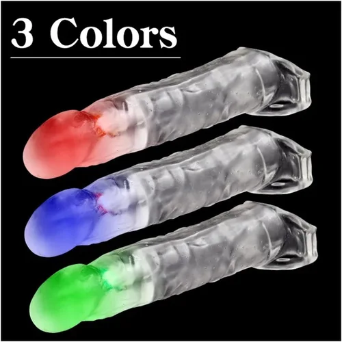 Miniatura 3 de Manga del pene masculino eyaculación retraso eyaculación polla para parejas adultas, juego de alcance del punto G, extensor de polla extensor de Azul