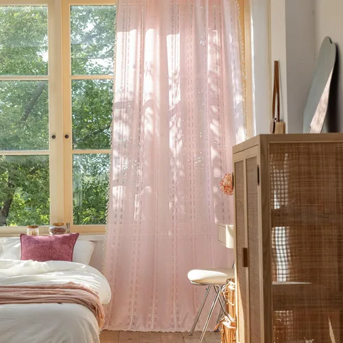 Miniatura 10 de Sutuo Home - Cortinas bohemias negras de 84 pulgadas de largo para dormitorio y guardería, cortinas de estilo rústico con dobladillo para barra