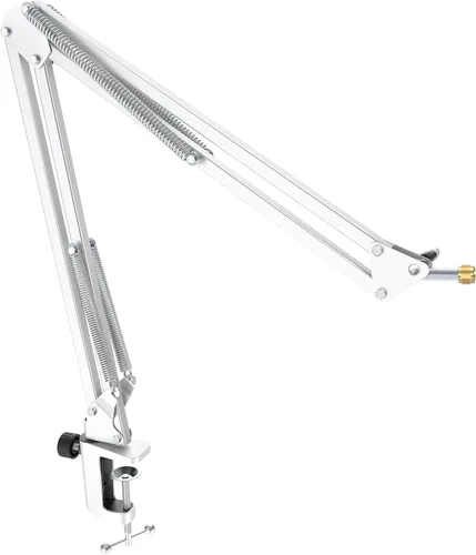 Miniatura 13 de Soporte de brazo para micrófono FIFINE; soporte de brazo de tijera con suspensión, con abrazadera de gran resistencia, adaptador de 3/8 a 5/8
