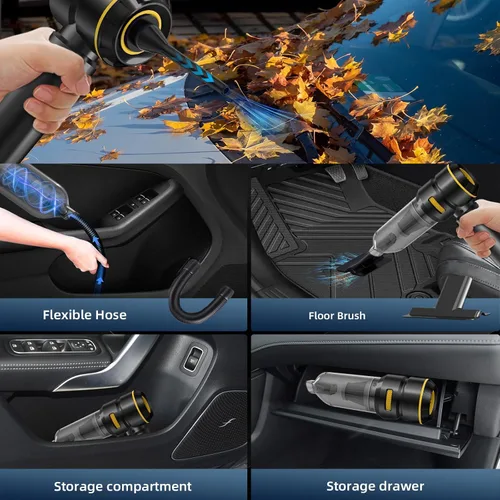 Miniatura 4 de WINWEND Aspirador de coche de alta potencia – 22000 PA portátil para automóviles aspiradora 4 en 1 soplador de aire comprimido y soplador de aire