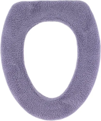 Miniatura 23 de Funda suave para asiento de inodoro, calentador de asiento de inodoro de tela gruesa y afelpada para asientos de inodoro redondos y alargados de 14