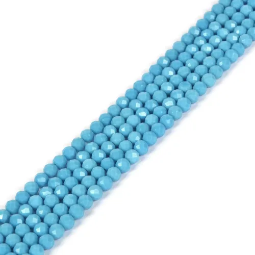Miniatura 48 de Cuentas redondas facetadas de aguamarina natural de 4mm cuentas sueltas de 16 pulgadas para hacer joyas con cuentas