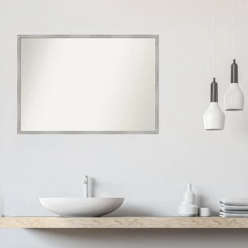 Miniatura 382 de Amanti Art Espejo de baño blanco para sobre el fregadero, 32 x 45 pulgadas, espejo de tocador rectangular blanco esbelto, marco de madera moderno