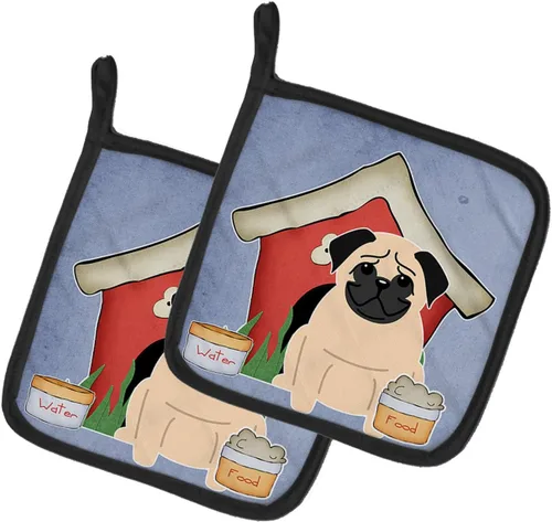 Miniatura 45 de Caroline's Treasures BB2894PTHD Dog House Collection Chow Chow Chow - Par de soportes para ollas, 7.5HX7.5W, multicolor 4-Azul